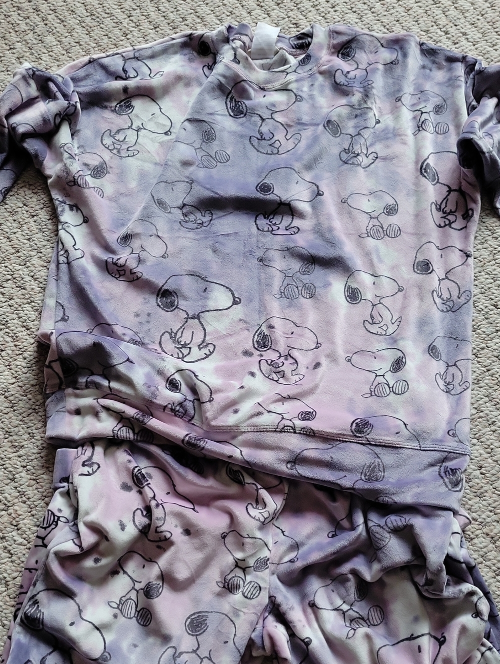 munki munki Lavender Snoopy-Print Pajama Set